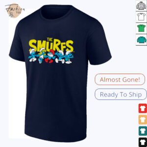The Smurfs Logo with Smurfs Cast Retro Cartoon Shirt