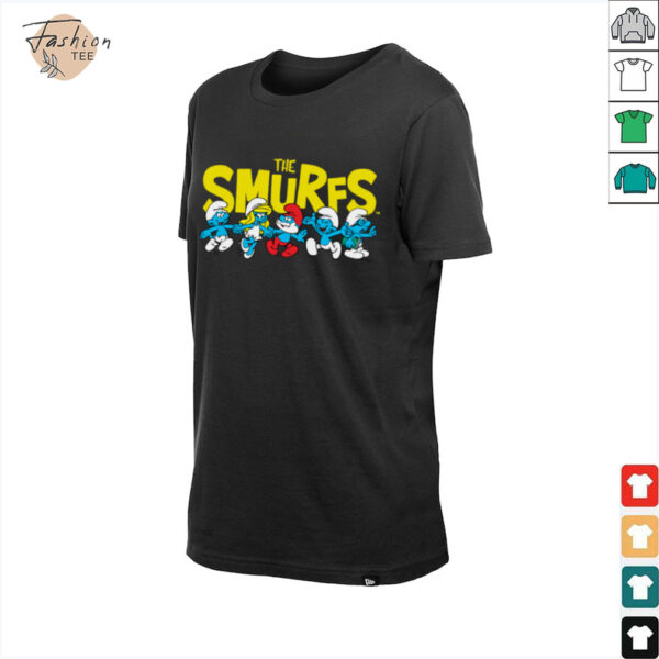 The Smurfs Logo with Smurfs Cast Retro Cartoon Shirt