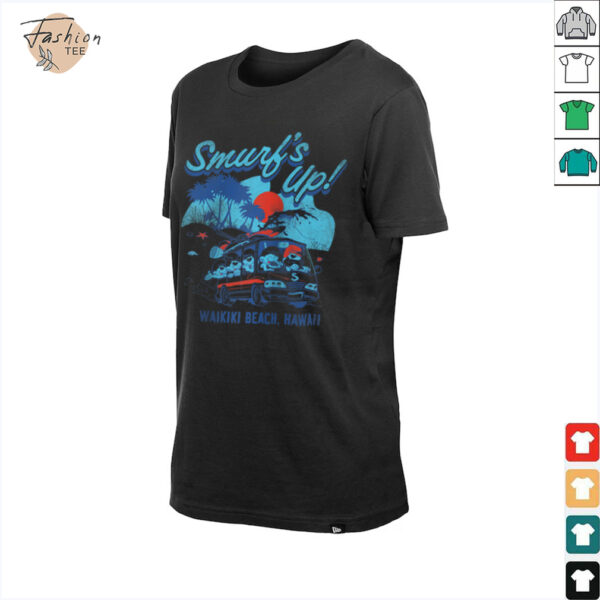 The Smurfs Smurf’s Up Retro Waikiki Beach Van Travel Cartoon Raglan Shirt