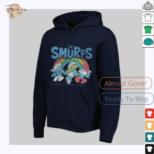 The Smurfs Vintage Rainbow With Characters Cartoon Shirt