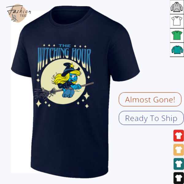 The Smurfs Witching Hour Smurfette Halloween Retro Cartoon  Shirt