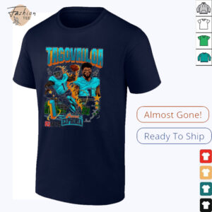 Tua Tagovailoa #1 Miami Dolphins Football flames comic shirt