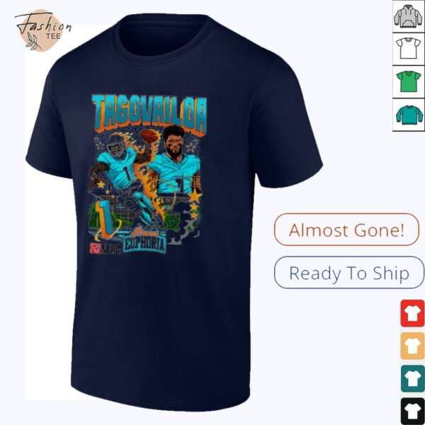 Tua Tagovailoa #1 Miami Dolphins Football flames comic shirt
