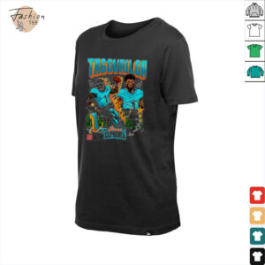 Tua Tagovailoa #1 Miami Dolphins Football flames comic shirt