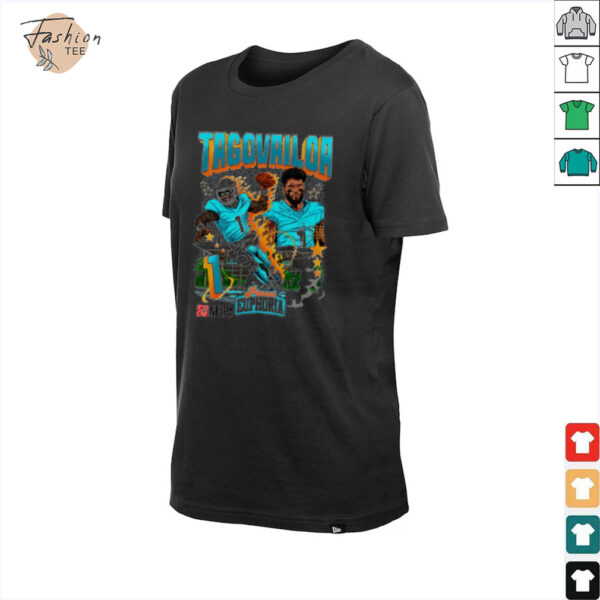 Tua Tagovailoa #1 Miami Dolphins Football flames comic shirt