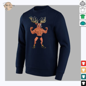Womens Sport Animals Deer V Neck Shirt