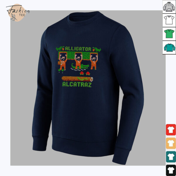 Alligator Alcatraz Trump’s Escape plan pixel art retro video game parody shirt