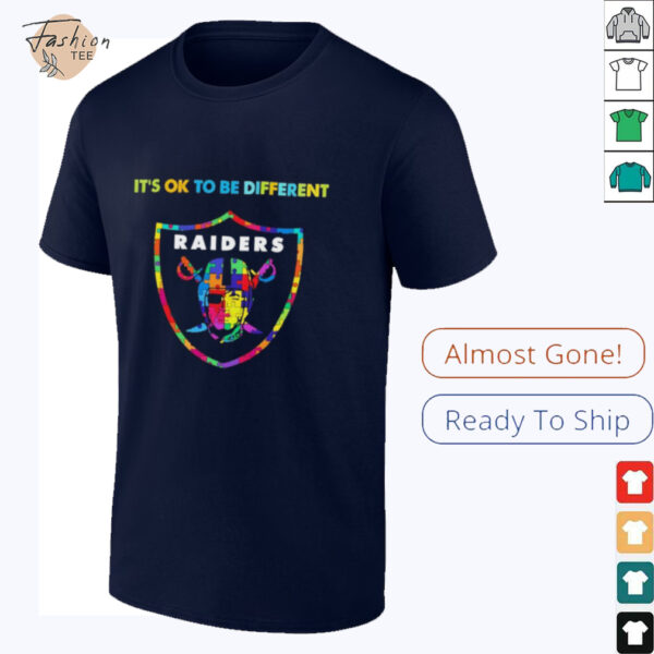 Las Vegas Raiders Autism awareness It’s ok to be different Shirt