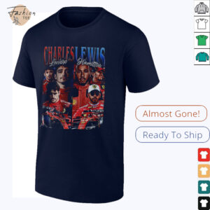 Lewis Hamilton and Charles Leclerc Formula One Classic 90s Graphic...